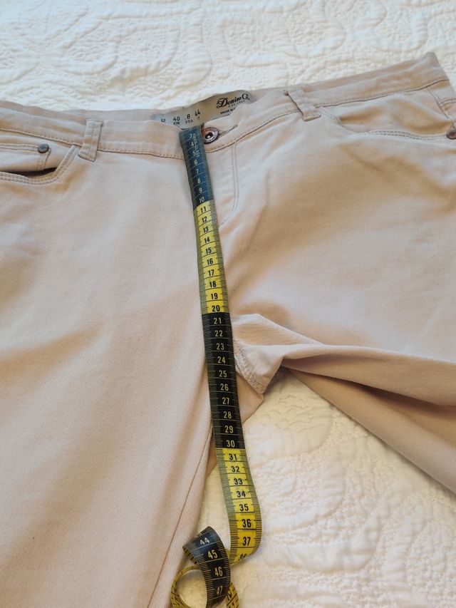 Pantalón pitillo beige claro - Caqui mujer