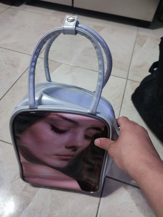 Neceser maquillaje blanco plateado