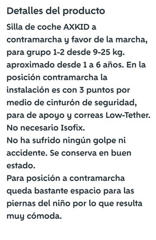 Silla coche Axkid - Grupo 1/2/3