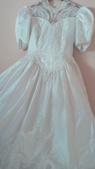 Vestido novia blanco encaje