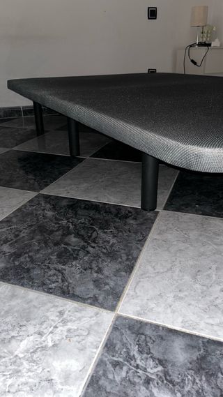 Base tapizada cama gris - 135cm por 200cm