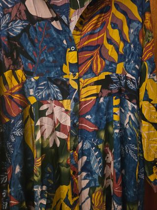 Vestido largo camisero multicolor