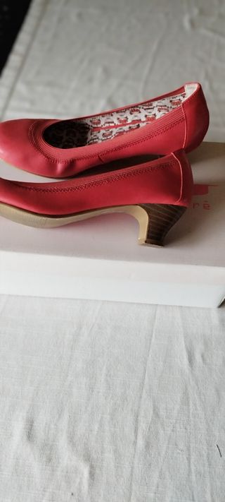 Zapatos de mujer color coral, talla 37