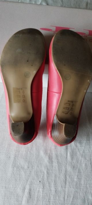 Zapatos de mujer color coral, talla 37