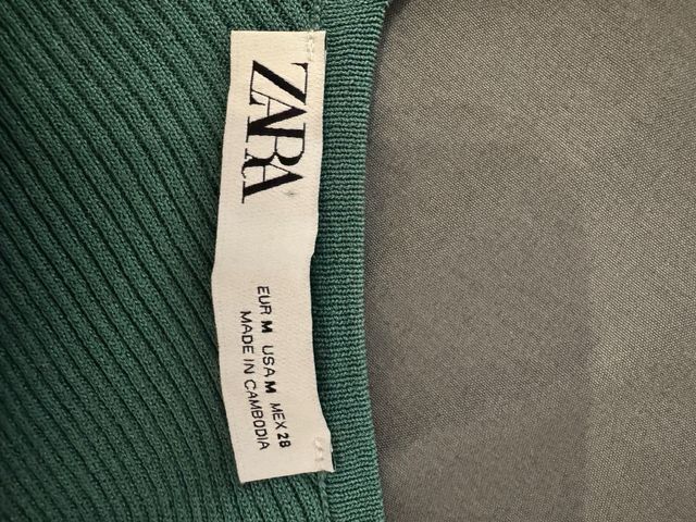 Vestido Zara verde oliva S-M
