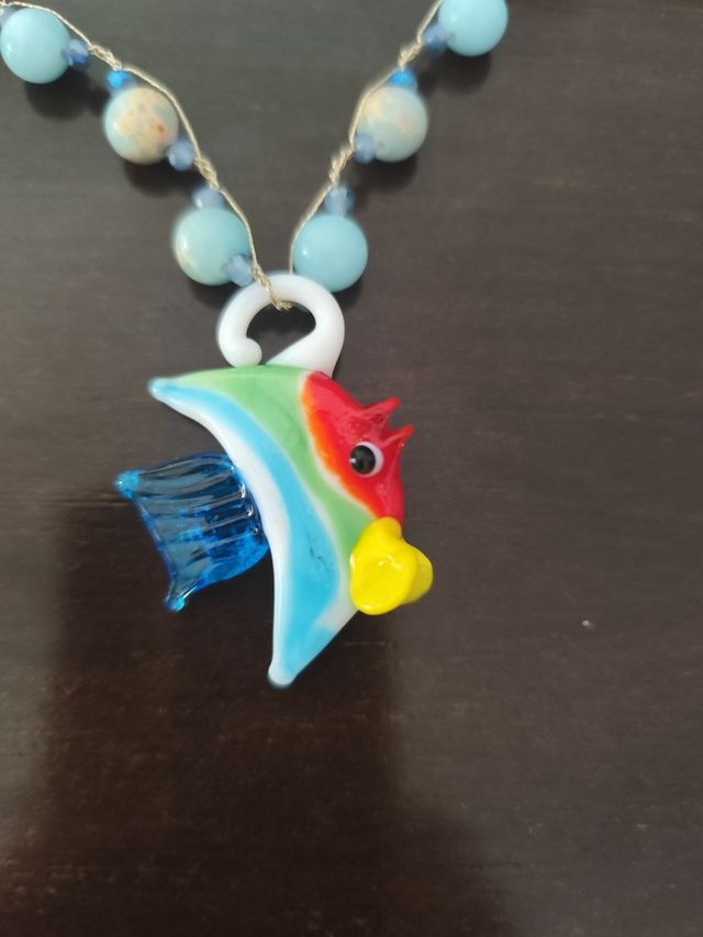 Collar Zara turquesa y multicolor