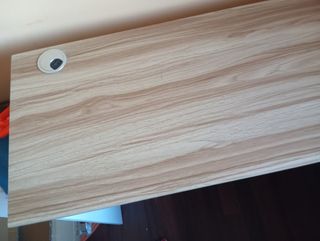 Mesa escritorio esquinera - beige/blanca