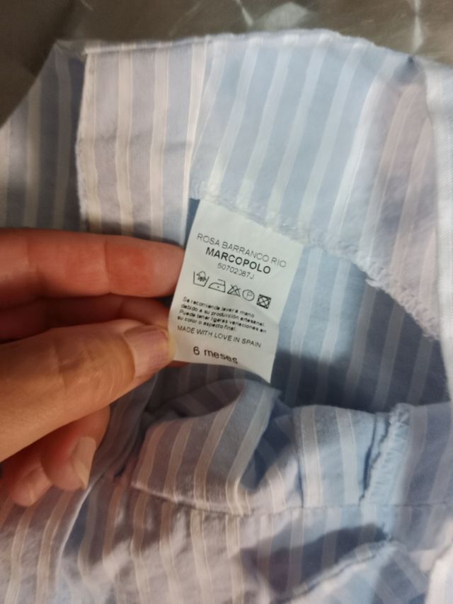 Pelele bebé 6 meses - Rayas azul