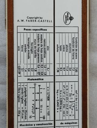 Regla de cálculo Faber-Castell antigua