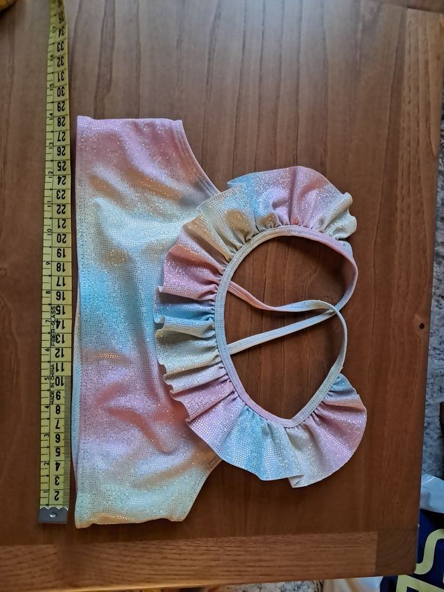 Bikini dos piezas niña 6-8 años tela brillo