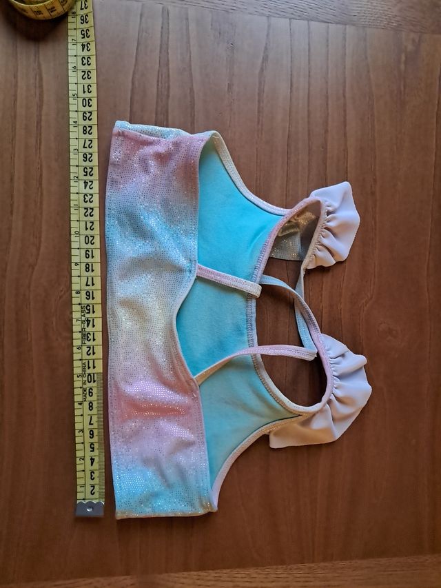 Bikini dos piezas niña 6-8 años tela brillo