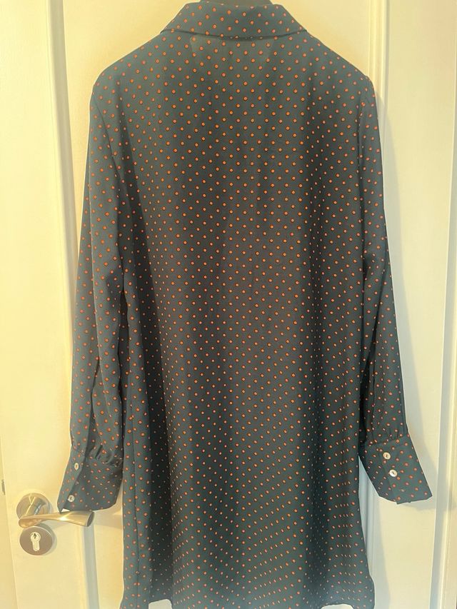 Vestido lunares verde naranja