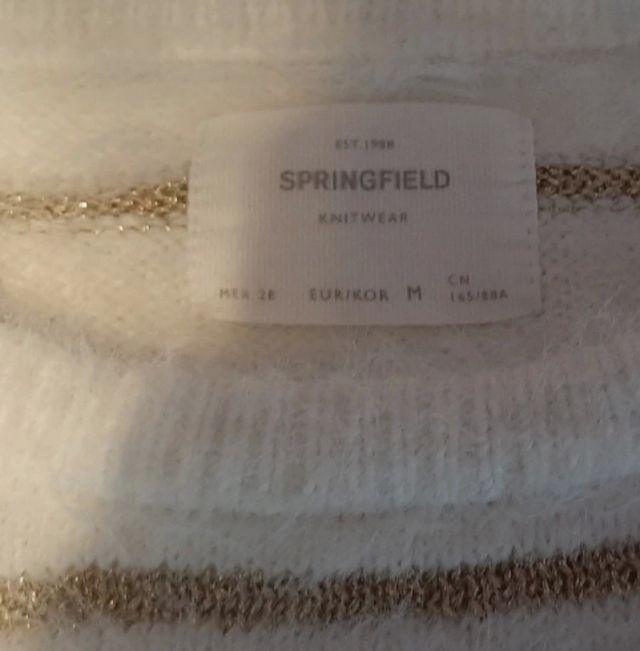 Jersey mujer con rayas doradas