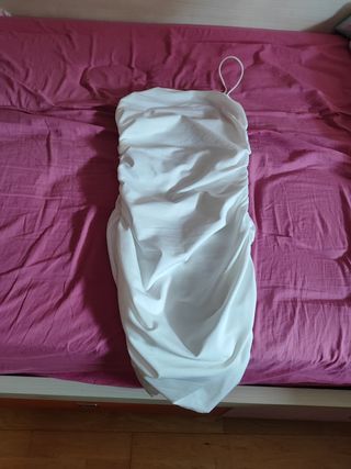 Vestido midi blanco ajustado, nuevo sin etiquetas 