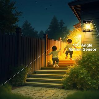 Farola solar exterior con sensor