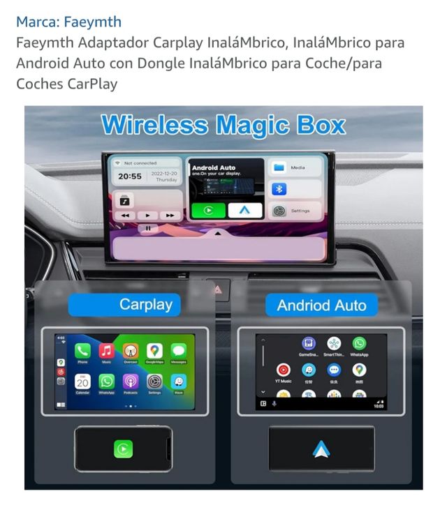 Adaptador inalámbrico CarPlay Android Auto