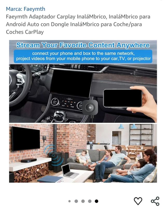 Adaptador inalámbrico CarPlay Android Auto