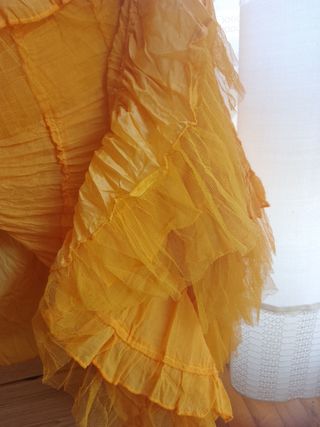 Falda vuelo vintage amarilla T.36-40