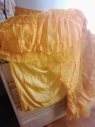 Falda vuelo vintage amarilla T.36-40