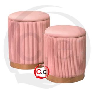Set 2 Pouf Contenitore velluto