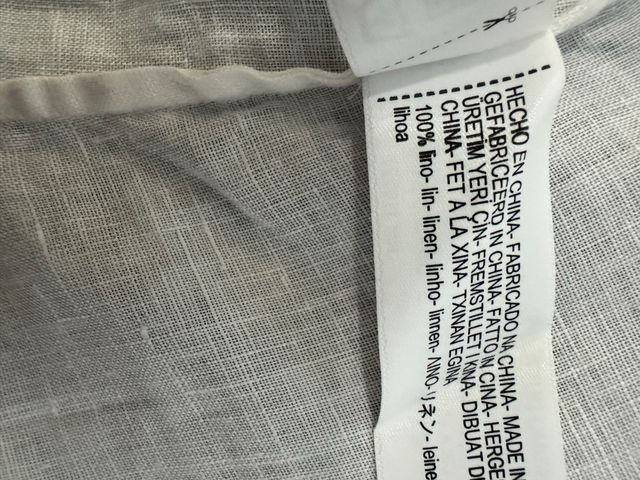 Camisa blanca lino Massimo Dutti XS