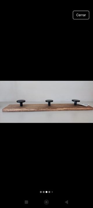 Perchero madera mango 3 ganchos