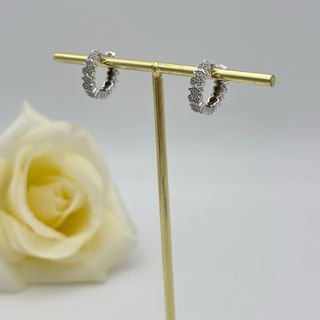 Pendientes Tous oro blanco 18kt con diamantes