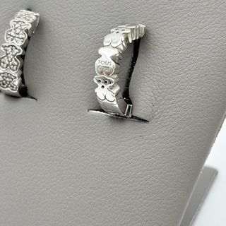 Pendientes Tous oro blanco 18kt con diamantes