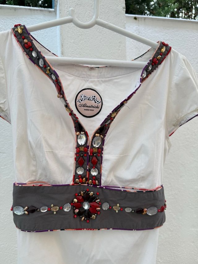 Vestido Almatrichi Blanco Gris