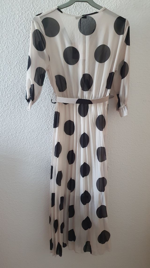 Vestido lunares UNI UE beige-negro