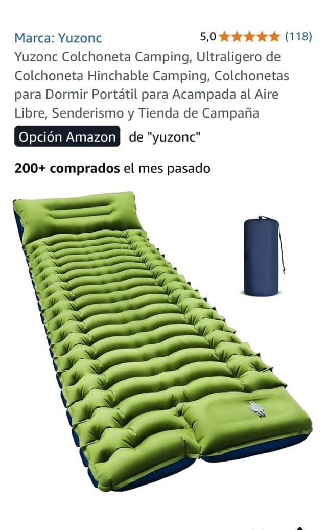 2 Colchonetas Camping Yuzonc Ultraligeras