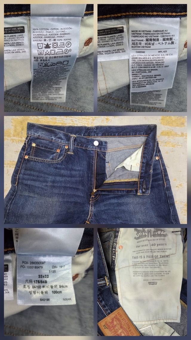 Levi's Lote 512 Jeans Edición W33 L32