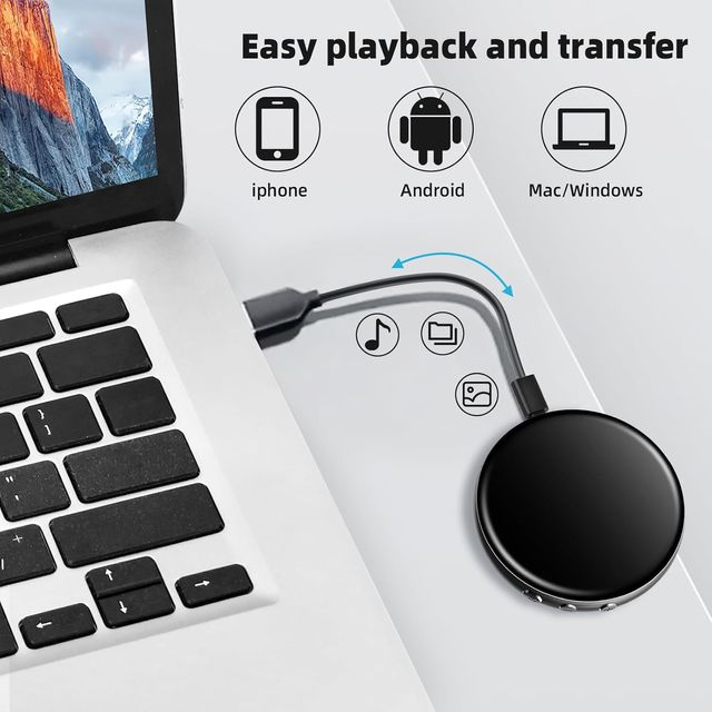 Mini Grabadora de Voz 64GB -Activada por Voz USB C