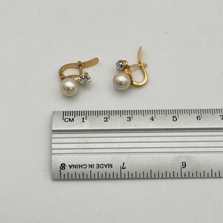 Pendientes de oro 18kt con perlas y diamantes