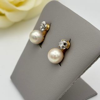 Pendientes de oro 18kt con perlas y diamantes