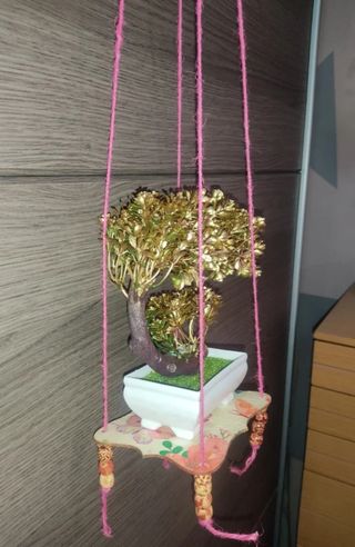 Duo Maceta Colgante Bonsái morado/dorado 14 € las