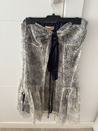 Vestido blanco y azul - Fiesta