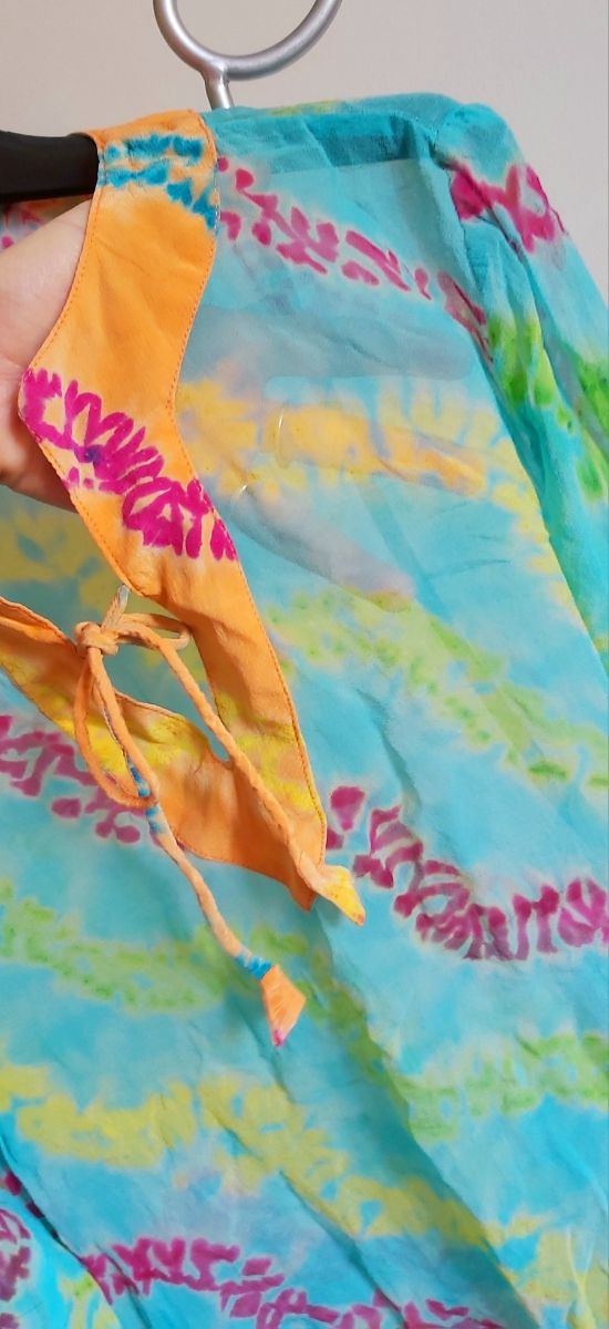 Camisa tie-dye seda india multicolor