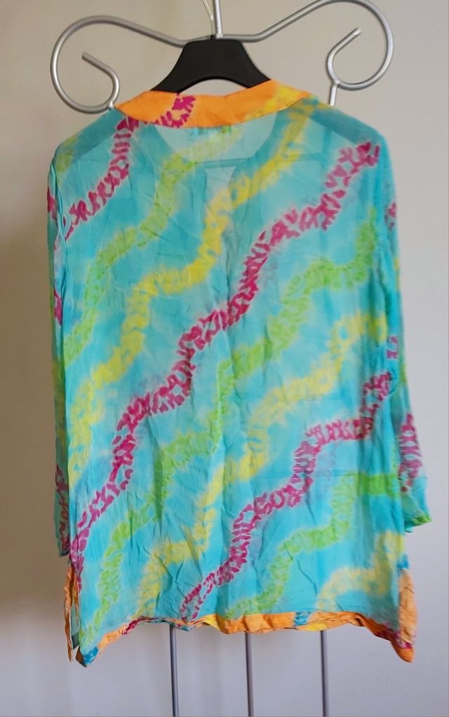 Camisa tie-dye seda india multicolor