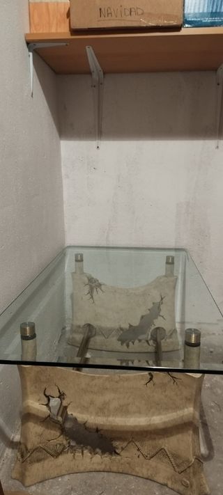 Mesa centro cristal beige