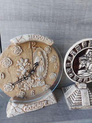 Souvenirs Messico: Orologio e 2 statue maya