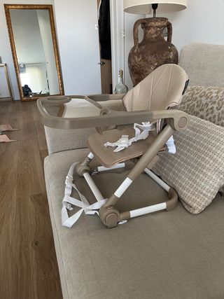 Trona plegable bebé beige