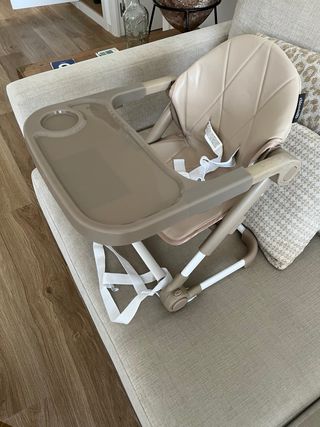 Trona plegable bebé beige