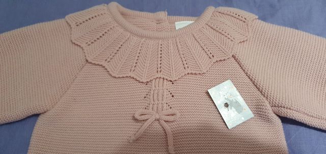 Conjunto bebé niña punto rosa
