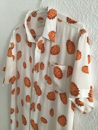 Camisa Tiwel estampada naranja