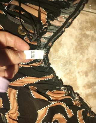 Vestido boho largo XL - Negro y marrón