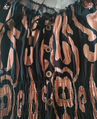 Vestido boho largo XL - Negro y marrón