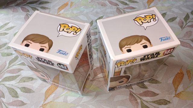 LOTE 2 CAJAS VACIAS Funko Luke Skywalker y Grogu