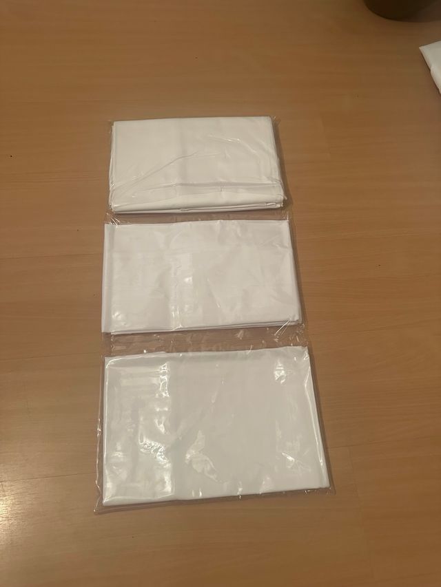 Kit sábanas algodón blanco cama de 90