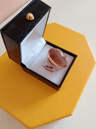 Sortija plata piedras Cuarzo